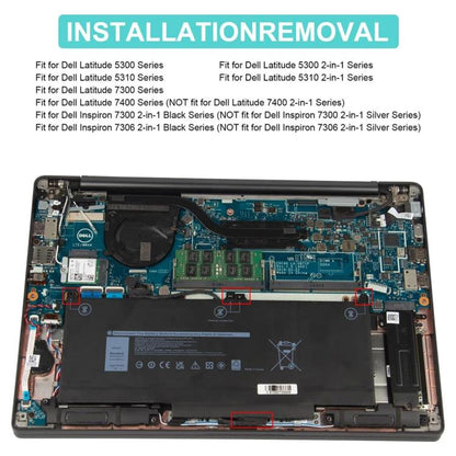 7600mAh Laptop Battery For Dell Latitude 5300 5310 7300 7400