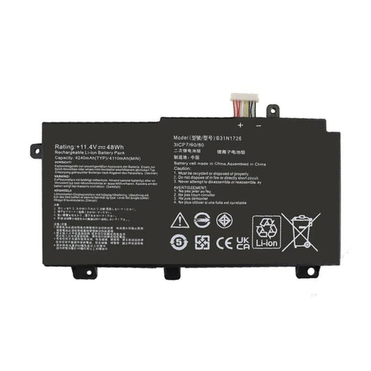 3600mAh Laptop Battery Replacement For ASUS TUF Gaming 5th/6th/7th/8th Generation FX80G FX86F/G, B31N1726
