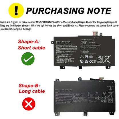 3600mAh Laptop Battery Replacement For ASUS TUF Gaming 5th/6th/7th/8th Generation FX80G FX86F/G, B31N1726