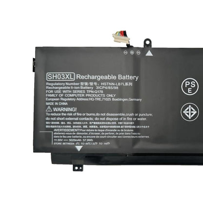 5020mAh Laptop Battery Replacement For HP Spectre x360 TPN-Q178, SH03XL