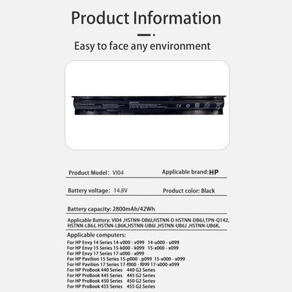 2200mAh Laptop Battery Replacement For HP ProBook440 445 455 G2, Vi04