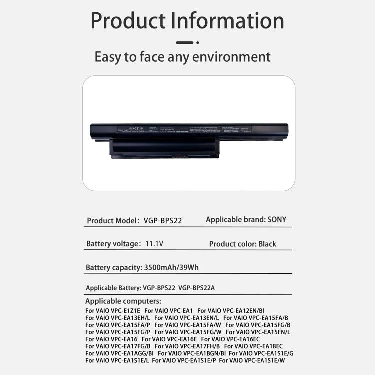 4400mAh Laptop Batteries For Sony PCG-61212t 61211T, VGP-BPS22
