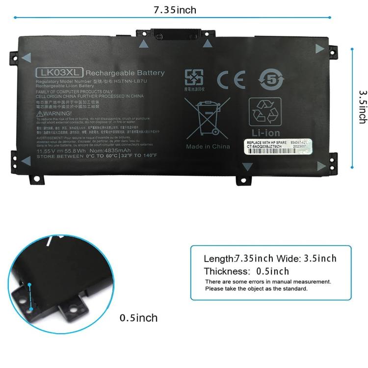 4300mAh Laptop Batteries For HP Envy TPN-W127 TPN-W134, LK03XL