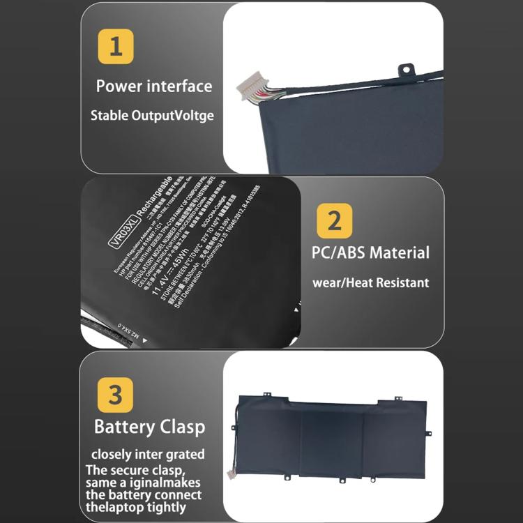 3830mAh Laptop Batteries For HP Envy 13-D023TU / Envy 13-D025TU, VR03XL
