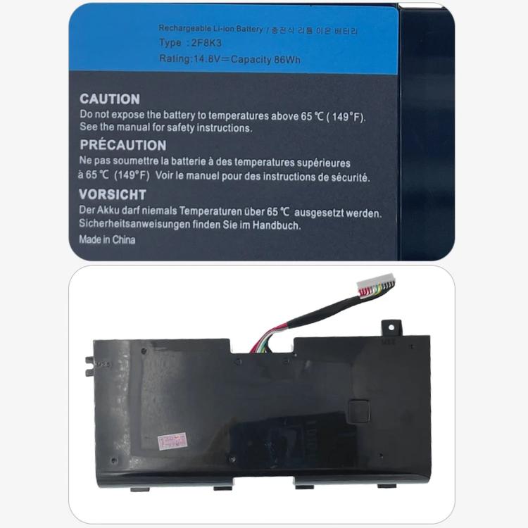 5500mAh Laptop Battery For Dell Alienware 17 / Alienware 18, 2F8K3