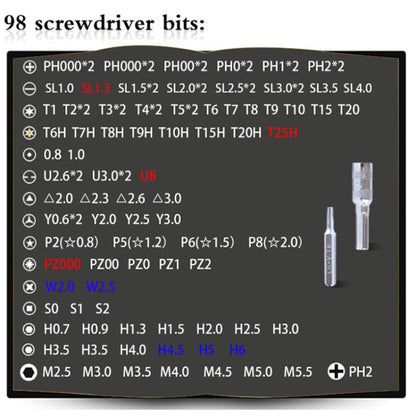 110 in 1 Magnetic Plum Screwdriver Mobile Phone Disassembly Repair Tool, 110 in 1