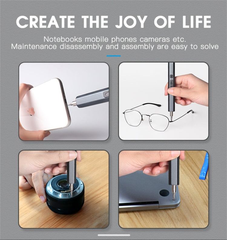 36 In 1 Rechargeable Mini Electric Screwdriver Set With 3LED Lighting, 36 In 1 Blue, 36 In 1 Red, 36 In 1 Gray