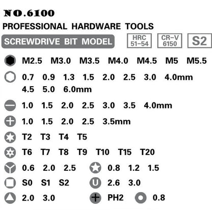 60 in 1 S2 Mobile Phone Notebook Computer Disassembly Tool Repair Phillips Screwdriver, 60 in 1 (Black)