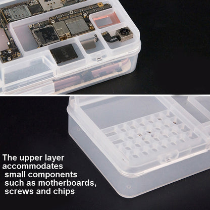 2 PCS Double-Layer Clamshell Mobile Phone Repair Parts Turnover Box Mobile Phone Disassembly  Screw Component Storage Box, W203