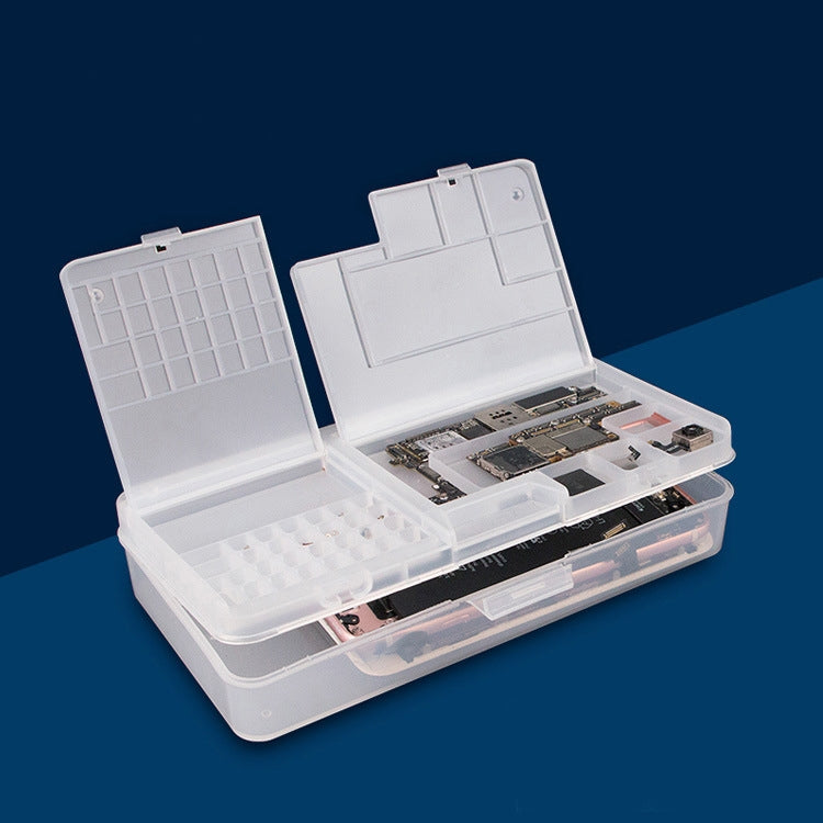 2 PCS Double-Layer Clamshell Mobile Phone Repair Parts Turnover Box Mobile Phone Disassembly  Screw Component Storage Box, W203