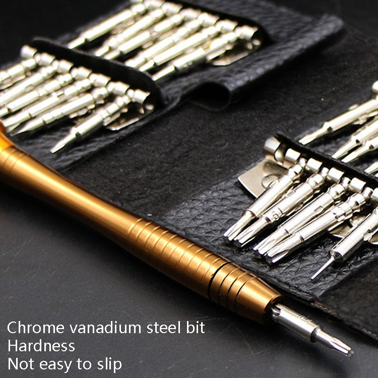 2 Sets 25 In 1 Multi-Purpose Leather Case Manual Screwdriver Batch Set Mobile Phone Notebook Repair Tool, 25 in 1(With Magnetic)