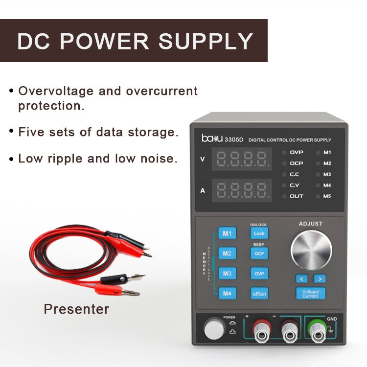 BAKU BA-3305D 5A/30V CNC DC High Power Supply, BA-3305D EU Plug, BA-3305D US Plug