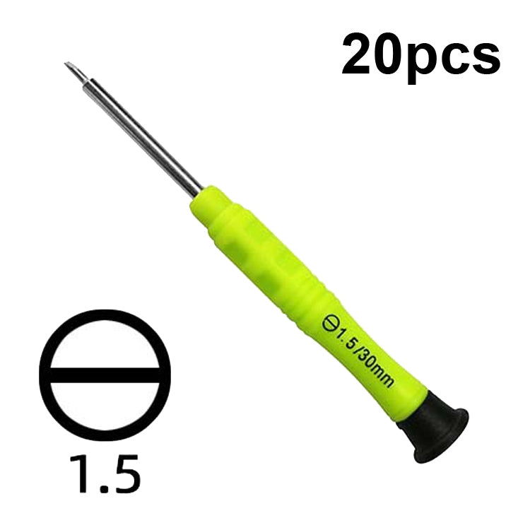 20pcs Mini Screwdriver Anti-Slip Mobile Phone Disassembly Maintenance Tools, 1.5 Straight, 1.2 Phillips, 1.2 Five Star, 0.6Y, T2, T3, T4, T5, T6