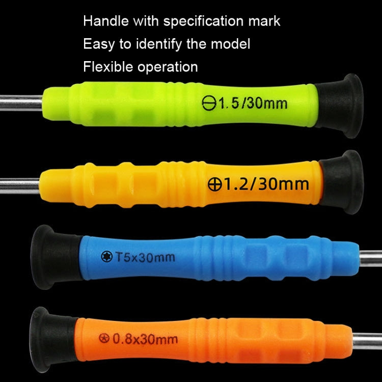 20pcs Mini Screwdriver Anti-Slip Mobile Phone Disassembly Maintenance Tools, 1.5 Straight, 1.2 Phillips, 1.2 Five Star, 0.6Y, T2, T3, T4, T5, T6