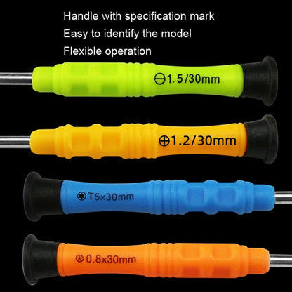 20pcs Mini Screwdriver Anti-Slip Mobile Phone Disassembly Maintenance Tools, 1.5 Straight, 1.2 Phillips, 1.2 Five Star, 0.6Y, T2, T3, T4, T5, T6