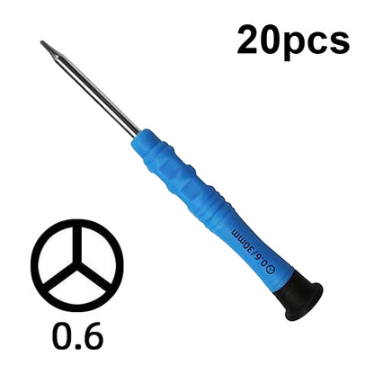 20pcs Mini Screwdriver Anti-Slip Mobile Phone Disassembly Maintenance Tools, 1.5 Straight, 1.2 Phillips, 1.2 Five Star, 0.6Y, T2, T3, T4, T5, T6