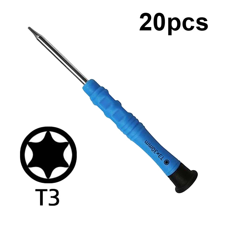 20pcs Mini Screwdriver Anti-Slip Mobile Phone Disassembly Maintenance Tools, 1.5 Straight, 1.2 Phillips, 1.2 Five Star, 0.6Y, T2, T3, T4, T5, T6