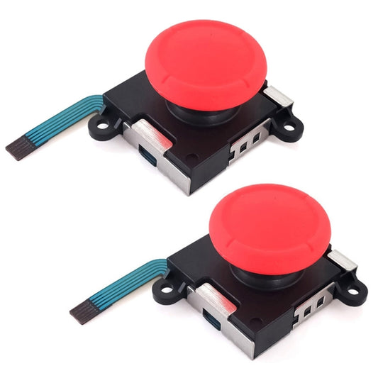 For NS Switch 2pcs 3D Analog Sensor Thumbstick Joystick Left And Right Joystick, Joystick(Red), Joystick(Blue)