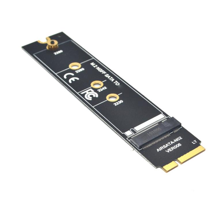 M.2 NGFF SATA To MAC SSD Adapter Riser Card For MacBook Air 2012 A1465 A1466, Long Type, With Screwdriver