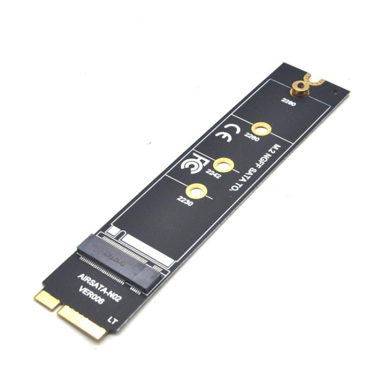 M.2 NGFF SATA To MAC SSD Adapter Riser Card For MacBook Air 2012 A1465 A1466, Long Type, With Screwdriver