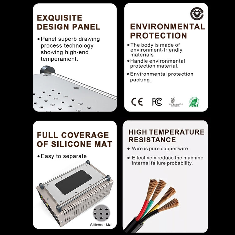 BAKU BA-948E Mobile Phone Liquid Crystal Separation Machine Flat Display Separator Heating Board, BA-948E 110V, BA-948E 220V