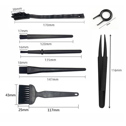 Anti-Static Computer Cleaning Brush Tweezer Set Sweep Keyboard, 8pcs/set