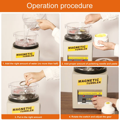 KT-185 Magnetic Polishing Tumbler Stainless Steel Deburring And Polishing Machine, EU Plug