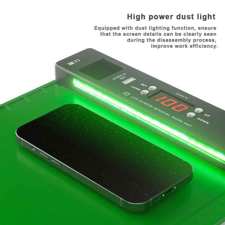 BAKU BA-940 16-inch LCD Screen Removal Work Mat With Heating System and Dust Lighting, US Plug, EU Plug