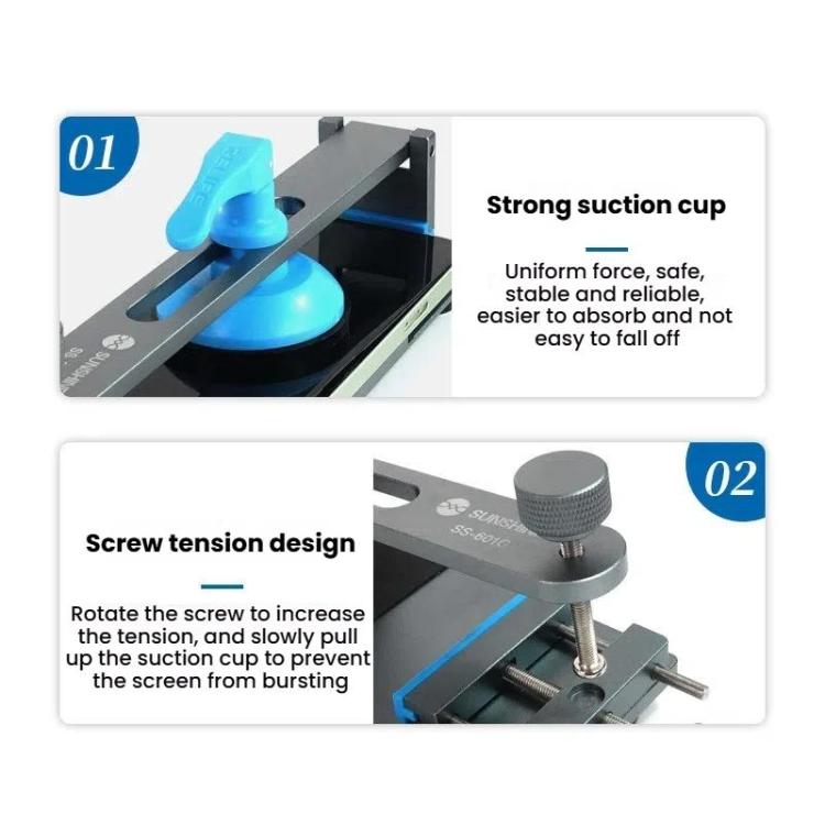 LCD Screen Separator Free Heating Mobile Phone Screen Quick Removal Clamping Fixture Repair Tool, SUNSHINE SS-601G