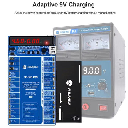 Charging Activation Fixture 5-9V Adaptive Voltage Support iPhone 16 Series and Android Models, SUNSHINE SS-916 Ultra