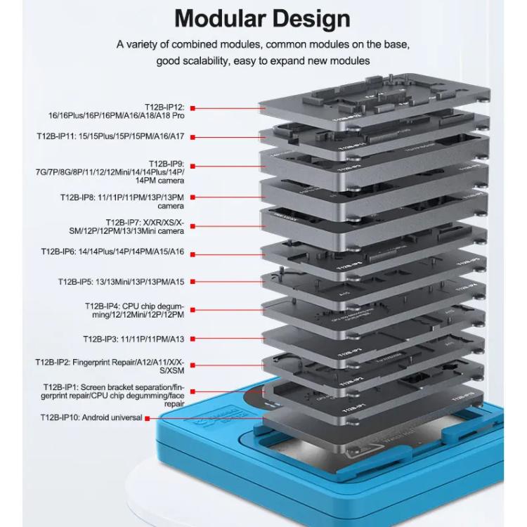 Mobile Phone Motherboard Smart Repair Heating Platform Kit Support IP7G-16PM/Android Universal, SUNSHINE SS-T12B 13 In 1, SUNSHINE SS-T12B 9 In 1