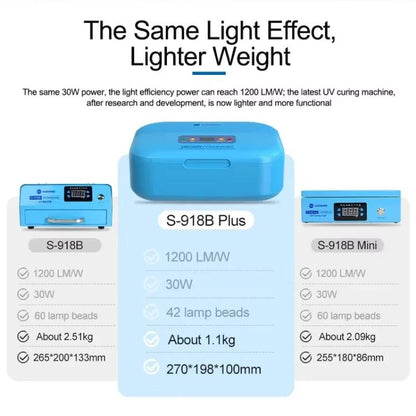 SUNSHINE S-918B Plus UV Curing Box Mobile Phone LCD Screen OCA Bonding Vacuum Laminated Machine