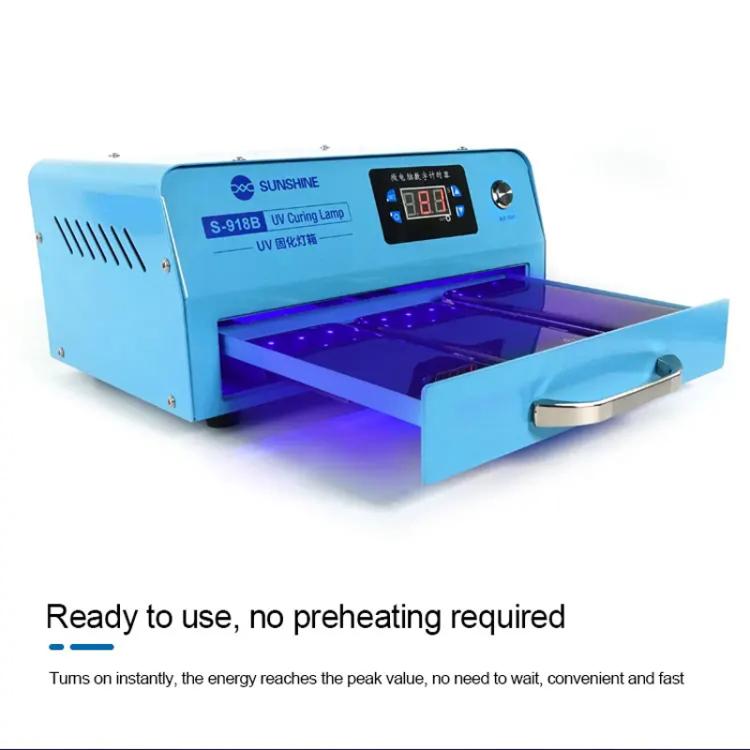 SUNSHINE S-918B UV Curing Filming Box LED High-Power UV Mobile Phone Curved Screen Optical Shadowless Glue Repair Tool