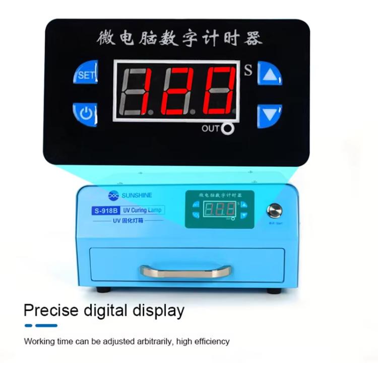 SUNSHINE S-918B UV Curing Filming Box LED High-Power UV Mobile Phone Curved Screen Optical Shadowless Glue Repair Tool