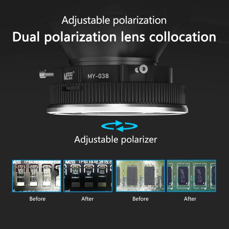 Cell Phone Repair Microscope Ring Polarized LED Light Source Lamps 96 Beads Anti-Glare Fill Lights, MY-038 96 Beads
