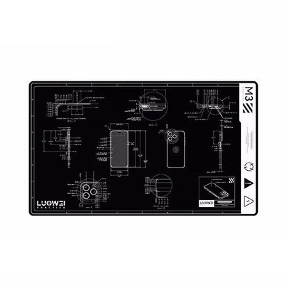 Cell Phone Computer Repair Workbench Heat Insulation Mat High Temperature Resistant Odorless Silicone Mat, M3 (Black)