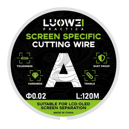 LUOWEI 120M Cell Phone LCD Screen Separation Line High Hardness Cutting Diamond Wire, A 0.02mm, B 0.028mm, C 0.03mm, D 0.035mm