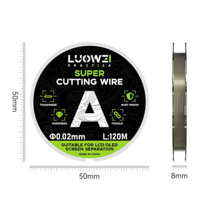 LUOWEI 120M Cell Phone LCD Screen Separation Line High Hardness Cutting Diamond Wire, A 0.02mm, B 0.028mm, C 0.03mm, D 0.035mm