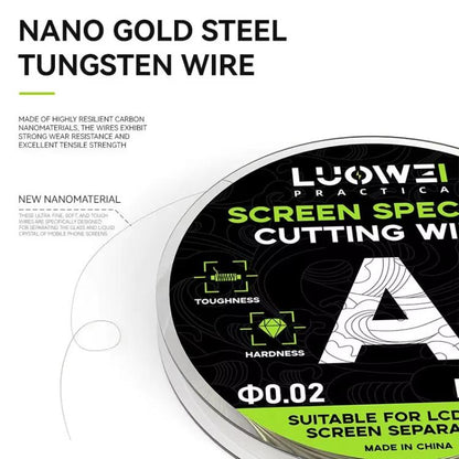 LUOWEI 500M Steel Wire Cell Phone Screen Separation Wire Cutting Wire, A 0.02mm, B 0.028mm, C 0.03mm, D 0.035mm