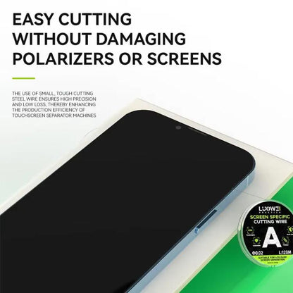 LUOWEI 500M Steel Wire Cell Phone Screen Separation Wire Cutting Wire, A 0.02mm, B 0.028mm, C 0.03mm, D 0.035mm