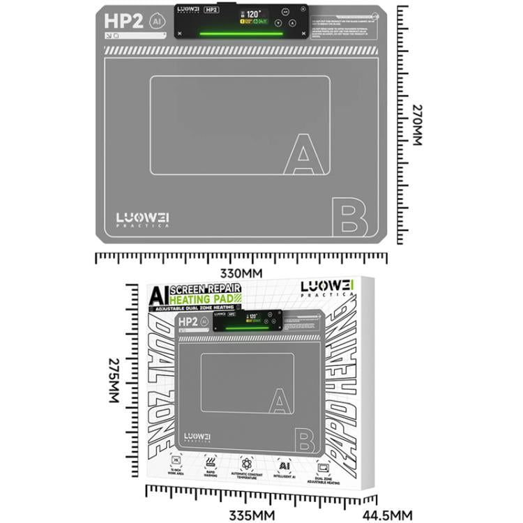 LUOWEI HP2 Screen Heating Table Constant Temperature Screen Removal Treasure Phone Tablet Screen Changing Removal Heating Separation, EU Plug, US Plug