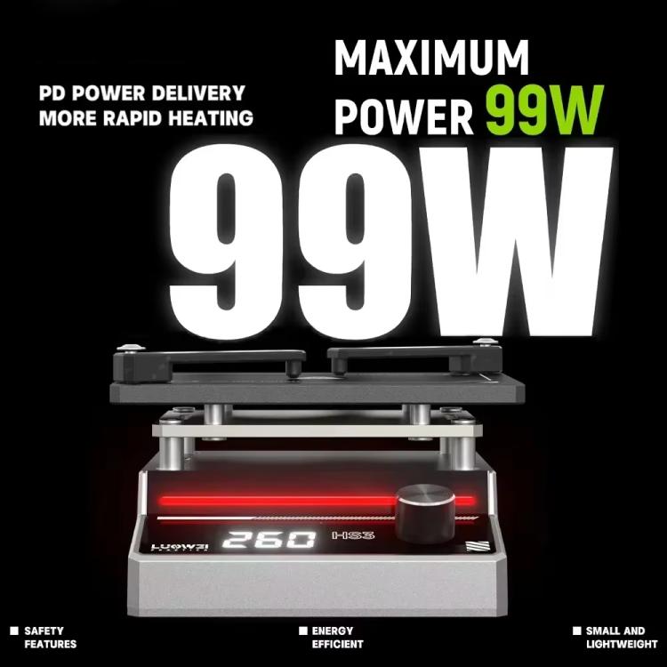 LUOWEI HS3 Universal Preheating Heating Station Layered Lamination Tinning Degumming Heating Station, US Plug, EU Plug