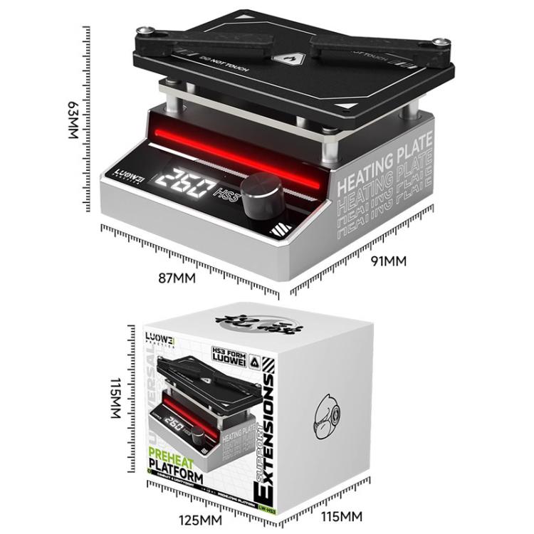 LUOWEI HS3 Universal Preheating Heating Station Layered Lamination Tinning Degumming Heating Station, US Plug, EU Plug