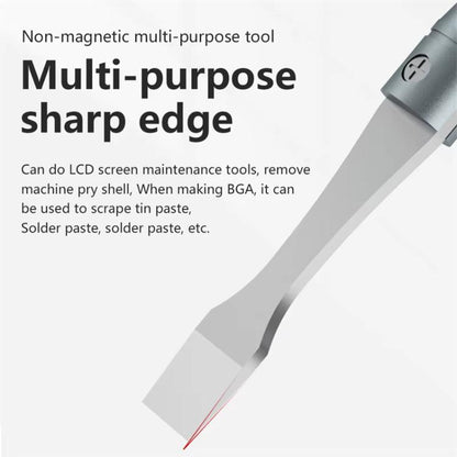 Cell Phone Repair Non-Magnetic Stainless Steel Scraper Removal Tablet Paste Stirring BGA Pry Bar Degumming Tool