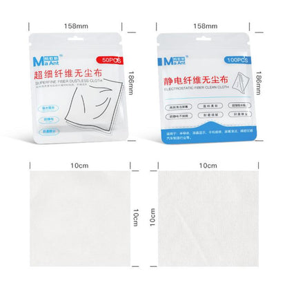 Cell Phone Film Repair Anti-Static Dustless Cloth Industrial Wiping Cloths Lint Free Cleaning Cloths, MaAnt 50pcs /Pack Superfine Fiber Dustless Cloth, MaAnt 100pcs /Pack Electrostatic Fiber Dustless Cloth