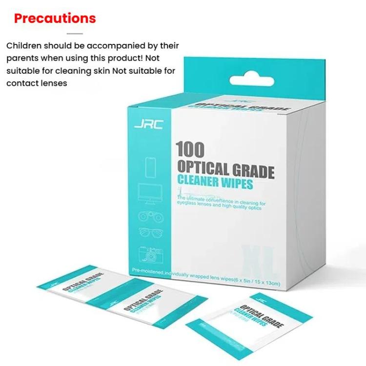 JRC F502 100pcs /Box Cleaning Glasses Paper Cell Phone Screen Cleaning Portable Alcohol Kit, Cleaning Paper