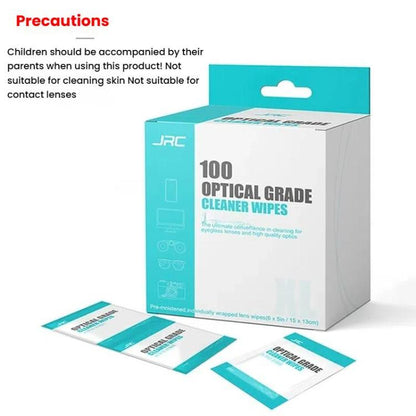 JRC F502 100pcs /Box Cleaning Glasses Paper Cell Phone Screen Cleaning Portable Alcohol Kit, Cleaning Paper
