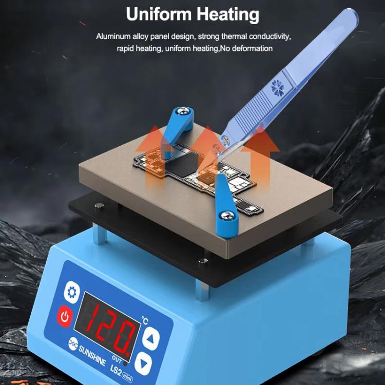 Mobile Phone Repair Non-Standard Motherboard Heating Table Supports Layered Bonding Tin Plating Degumming, EU Plug, LS2 MINI