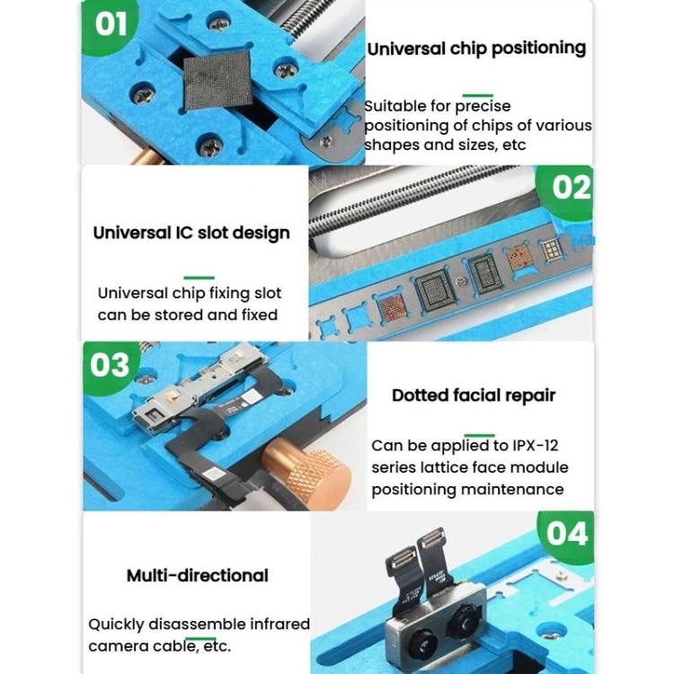 Motherboard Repair Fixture Dot Matrix Face CPU Hard Drive IC Type Adhesive Removal Dual Track Fixture, SS-601F