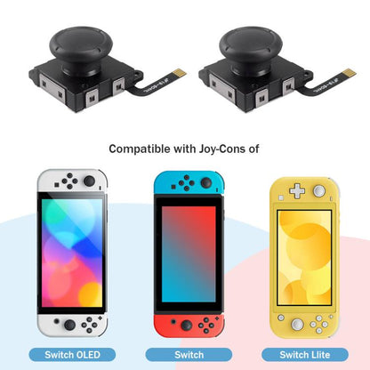 Hall Effect Joystick for Nintendo Switch/OLED/Lite Joy-Con Electromagnetic Analog Stick with No Drift, Black, Set 1, Set 2
